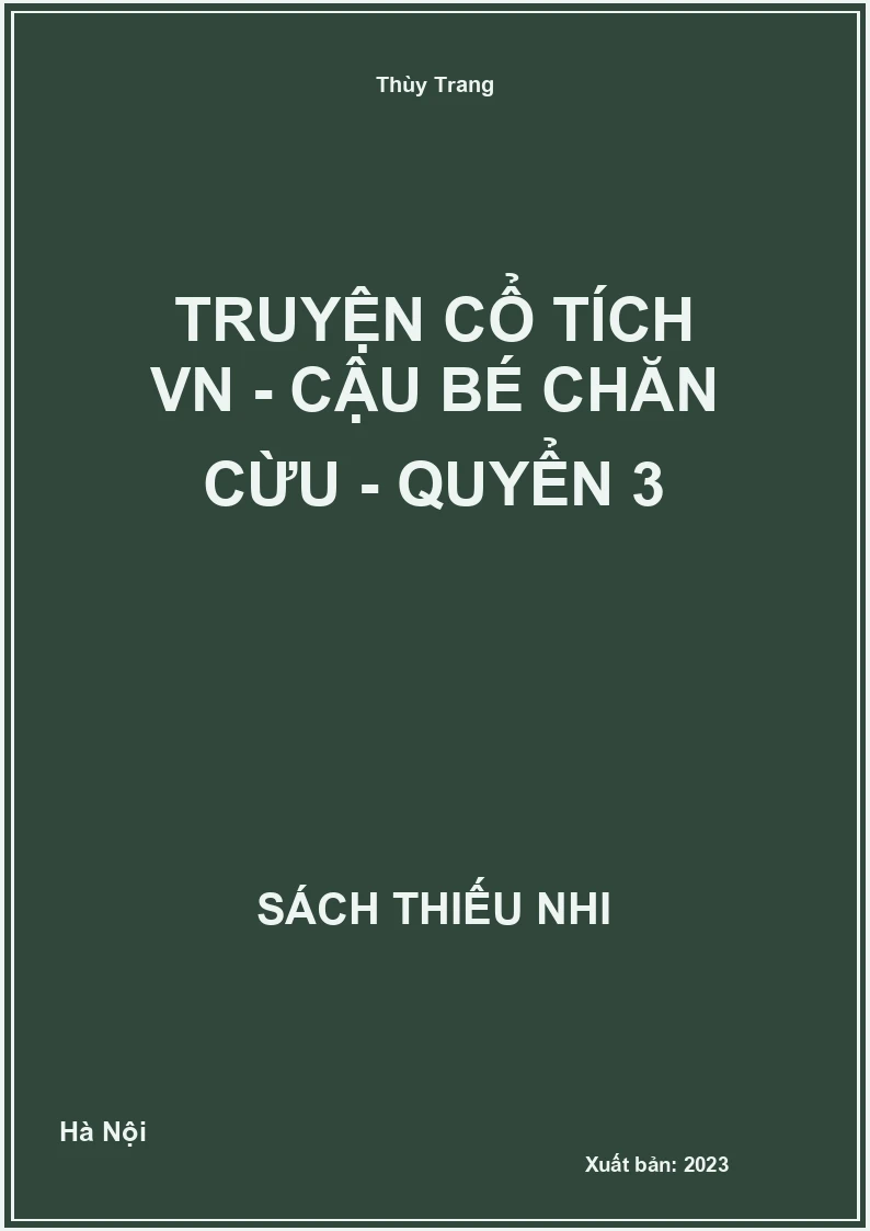 Truyện cổ tích VN - Cậu bé chăn cừu - quyển 3