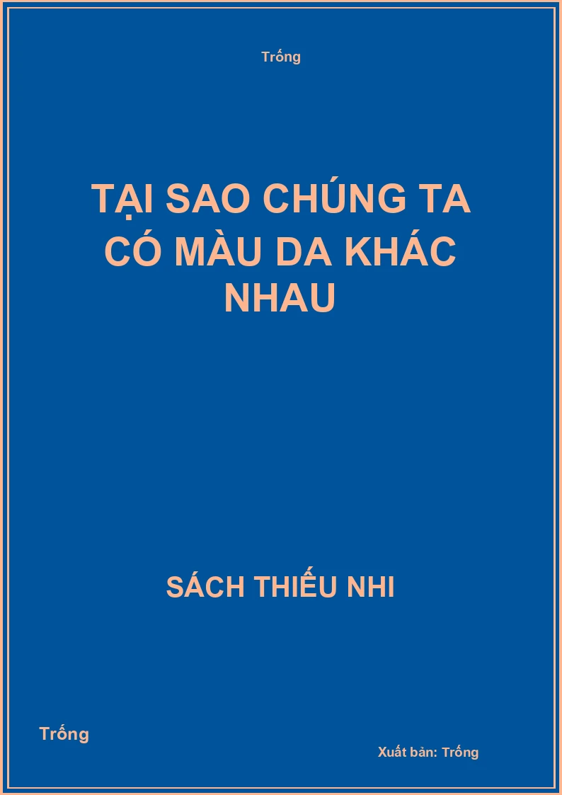 tại sao chúng ta có màu da khác nhau