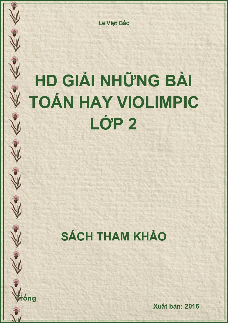 HD giải những bài toán hay violimpic lớp 2