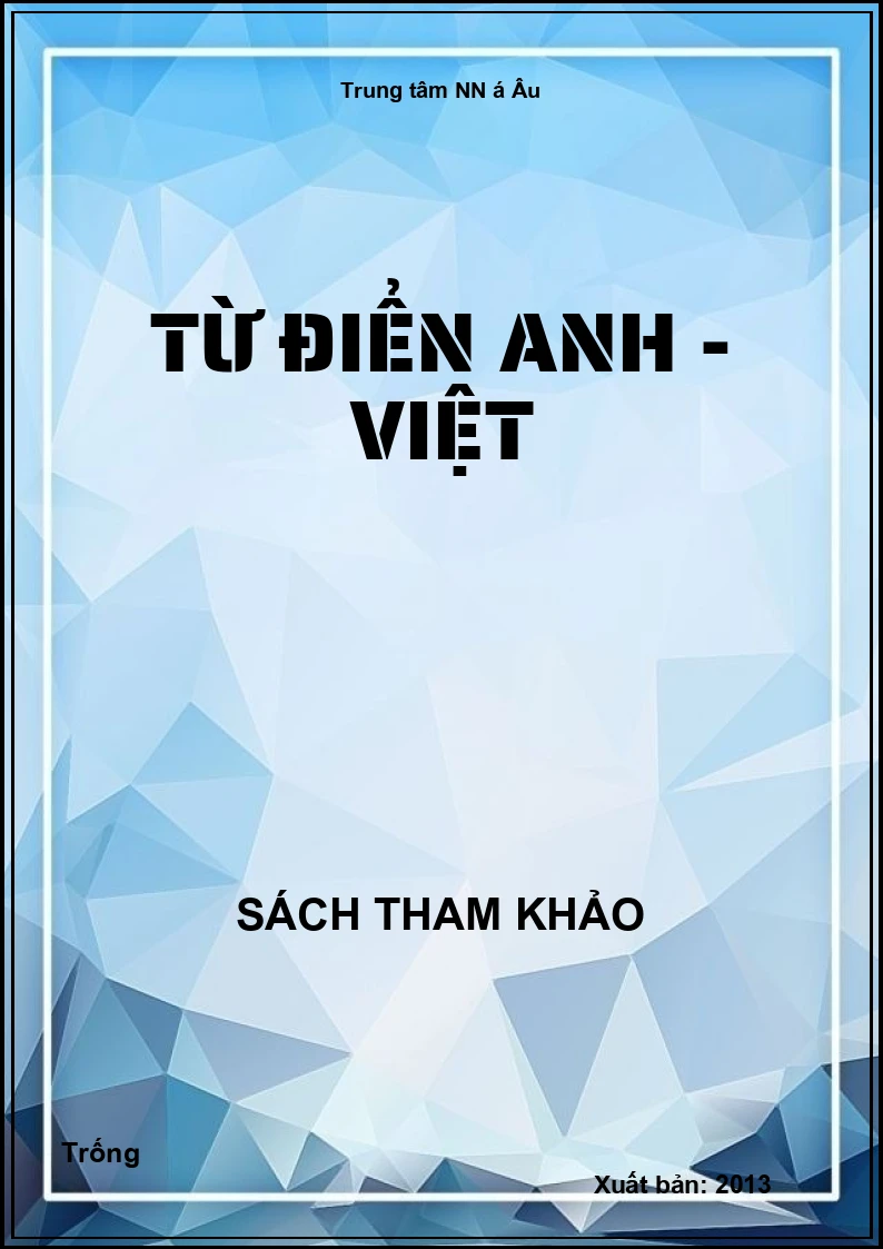 Từ điển Anh - Việt