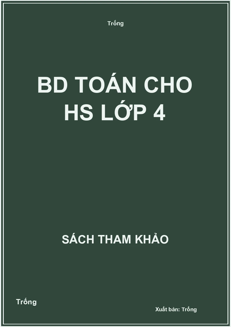 BD toán cho HS lớp 4