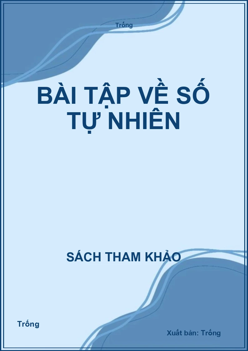 Bài tập về số tự nhiên