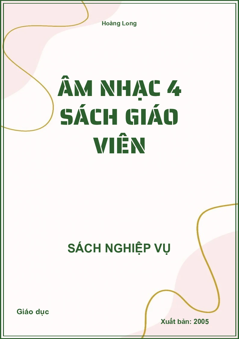 Âm nhạc 4 sách giáo viên