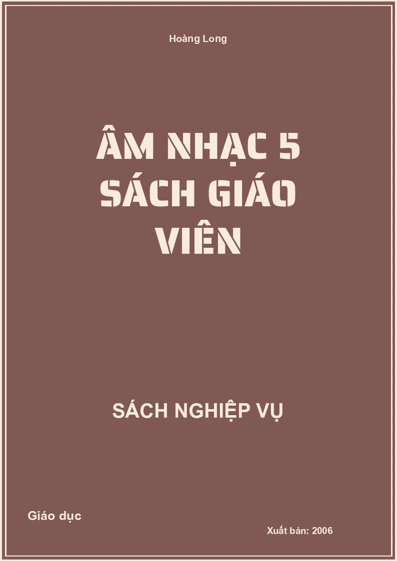 Âm nhạc 5 sách giáo viên