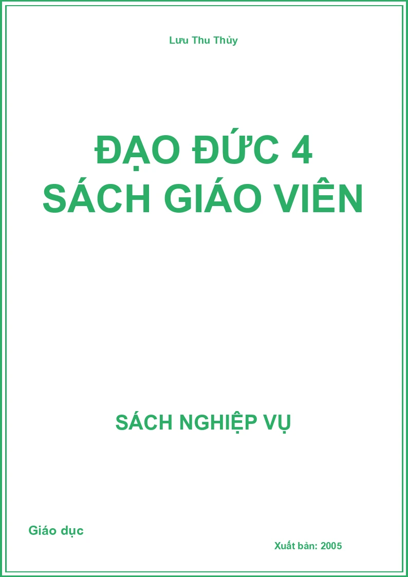 Đạo đức 4 sách giáo viên