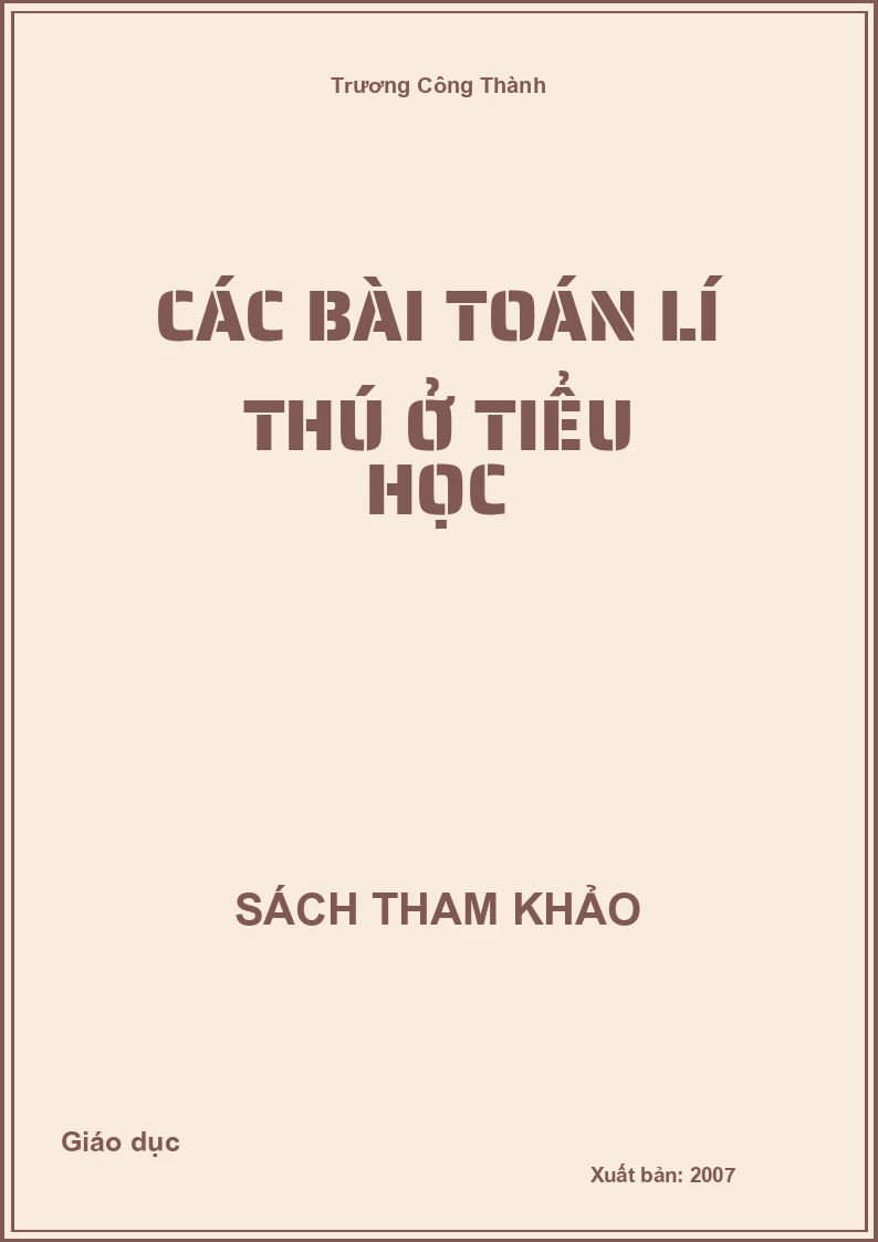 Các bài Toán lí thú ở tiểu học