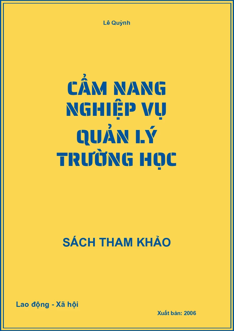 Cẩm nang nghiệp vụ quản lý trường học