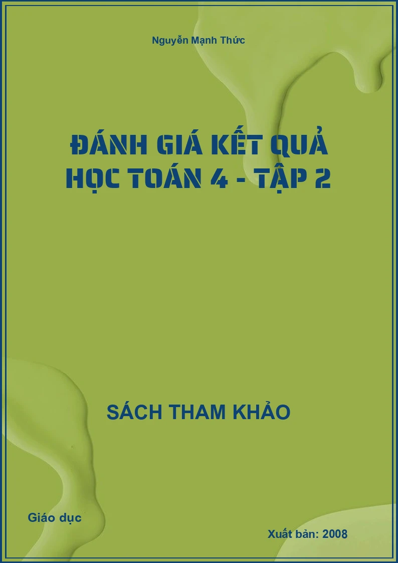 Đánh giá kết quả học Toán 4 - Tập 2