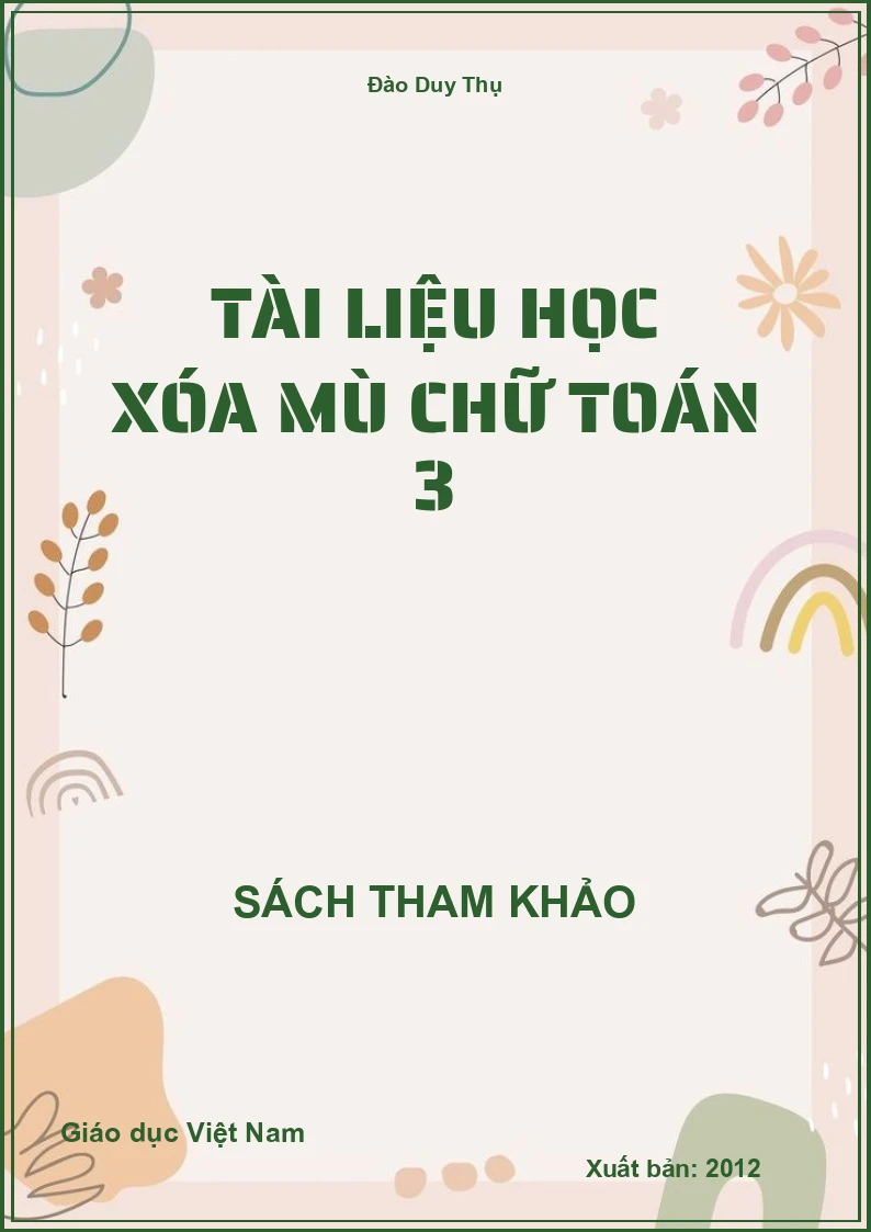 Tài liệu học xóa mù chữ Toán 3