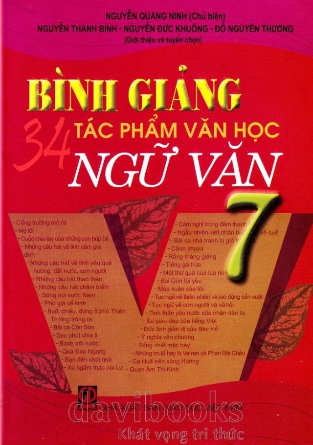 Bình Giảng 34 Tác Phẩm Văn Học Ngữ Văn 7