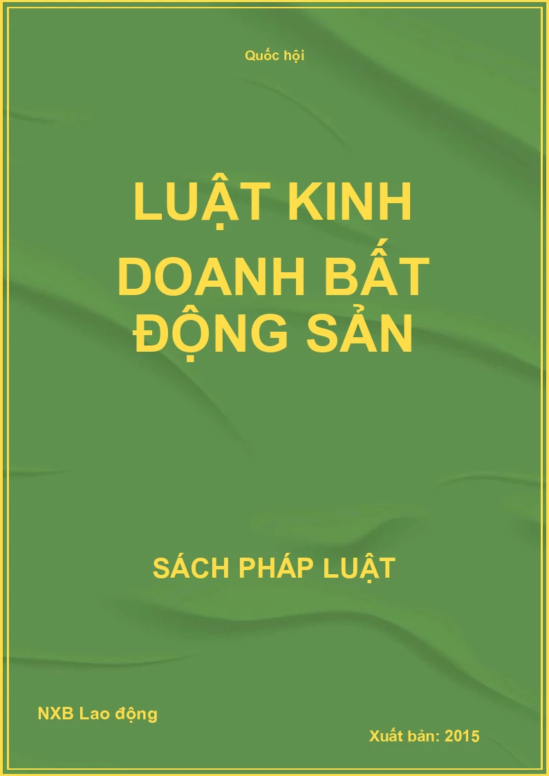 Luật Kinh Doanh Bất Động Sản