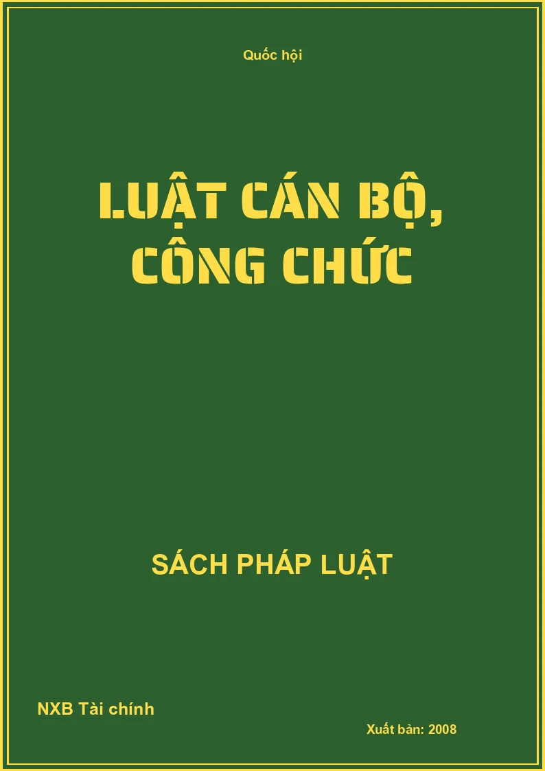 Luật Cán Bộ, Công Chức