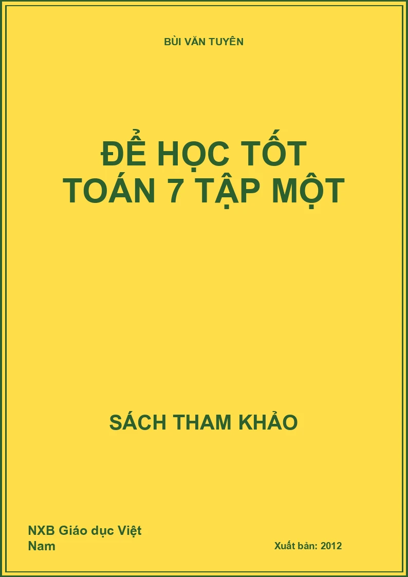 Để Học Tốt Toán 7 Tập Một