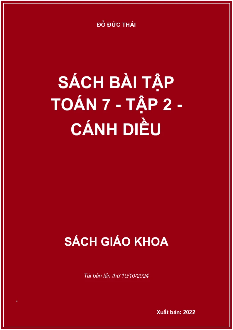 Sách bài tập Toán 7 - Tập 2 - Cánh diều