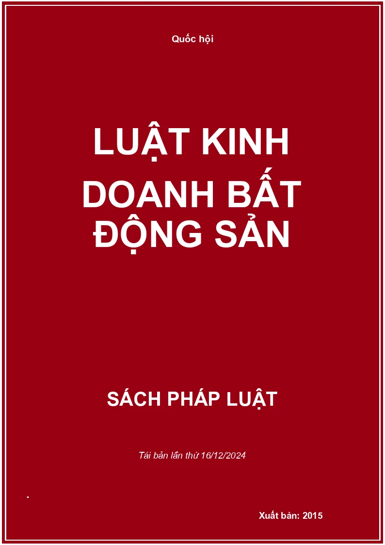 Luật Kinh Doanh Bất Động Sản