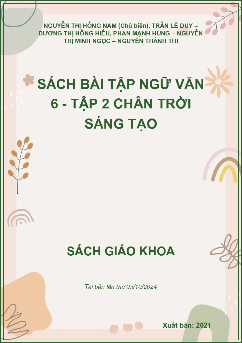 Sách bài tập Ngữ văn 6 - Tập 2 Chân trời sáng tạo