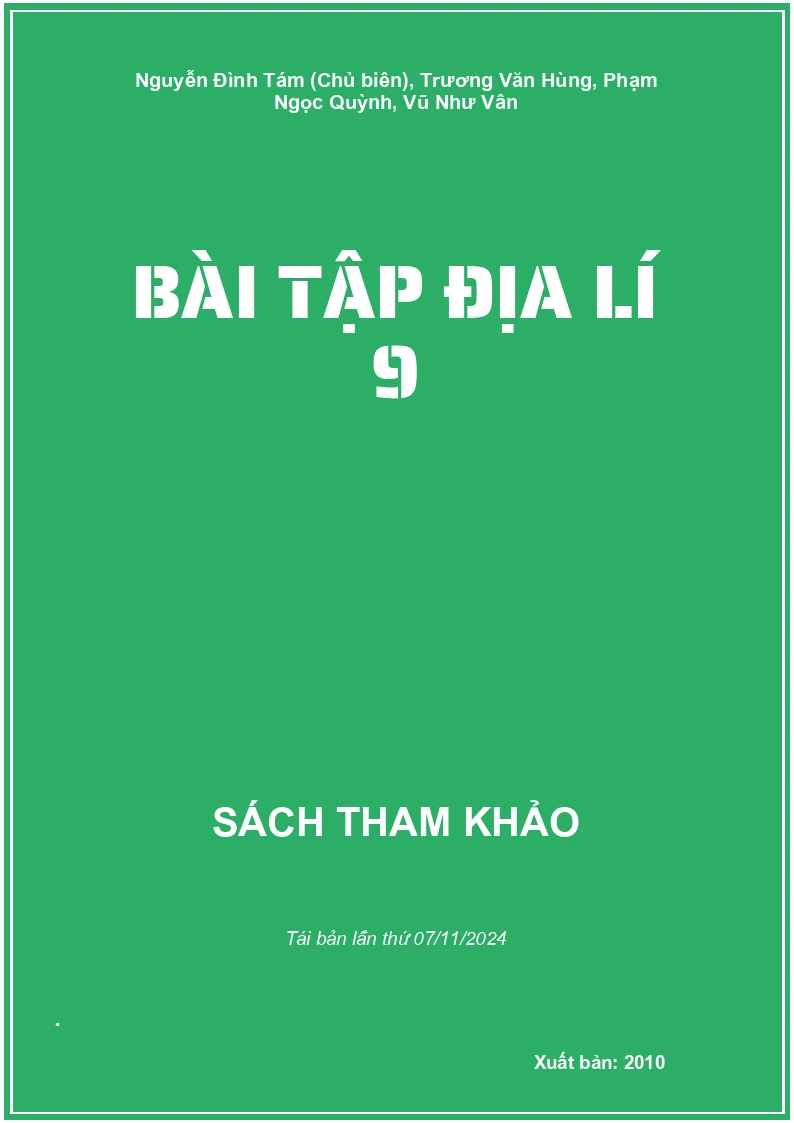 Bài Tập Địa Lí 9