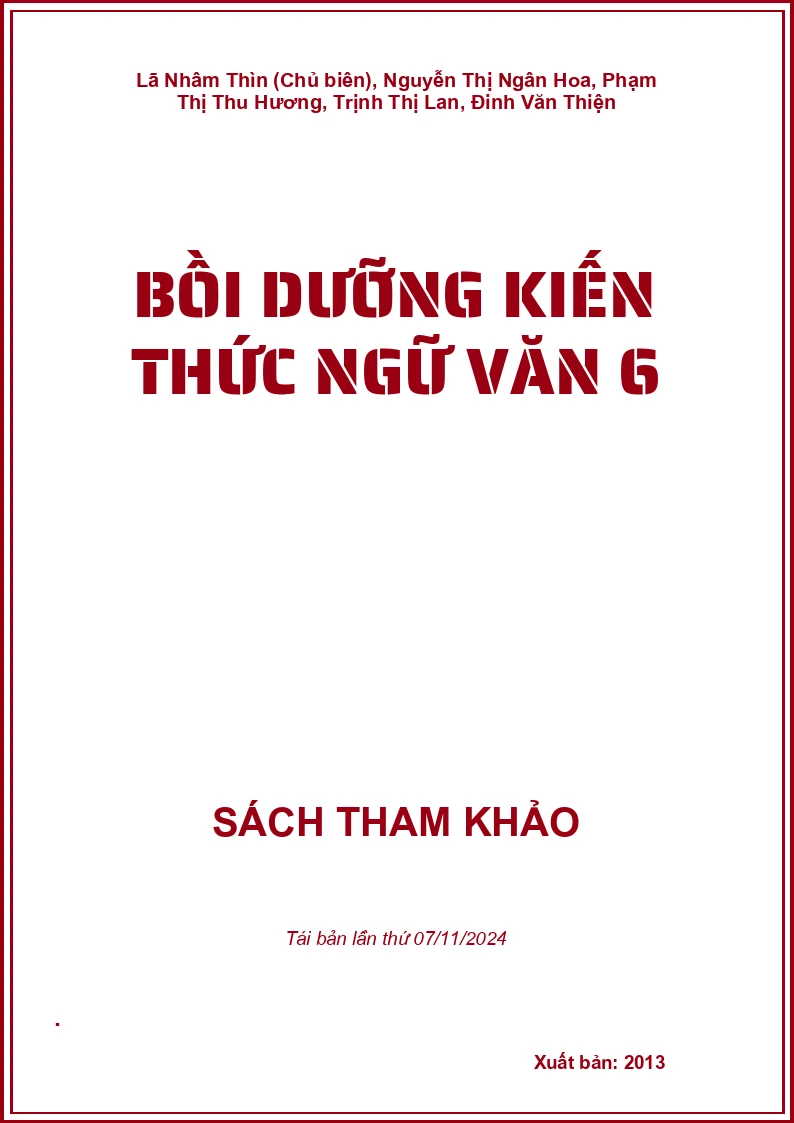 Bồi Dưỡng Kiến Thức Ngữ Văn 6
