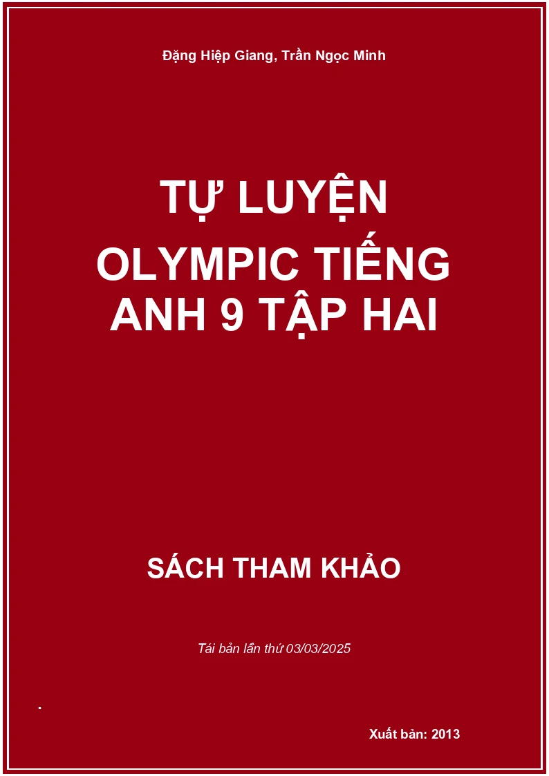 Tự Luyện Olympic Tiếng Anh 9 Tập Hai