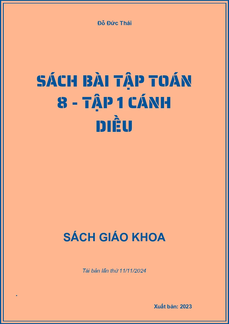 Sách bài tập Toán 8 - Tập 1 Cánh diều