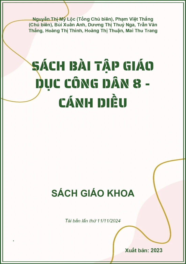 Sách bài tập Giáo dục công dân 8 - Cánh diều