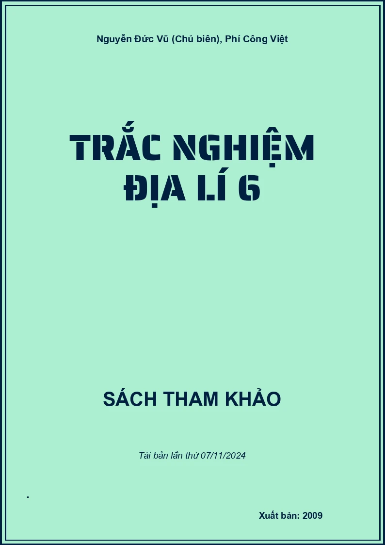 Trắc Nghiệm Địa Lí 6
