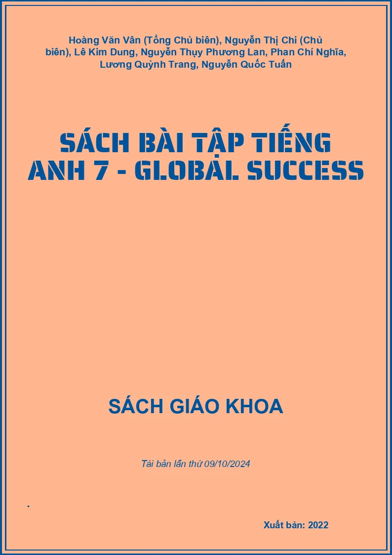 Sách bài tập Tiếng Anh 7 - Global Success
