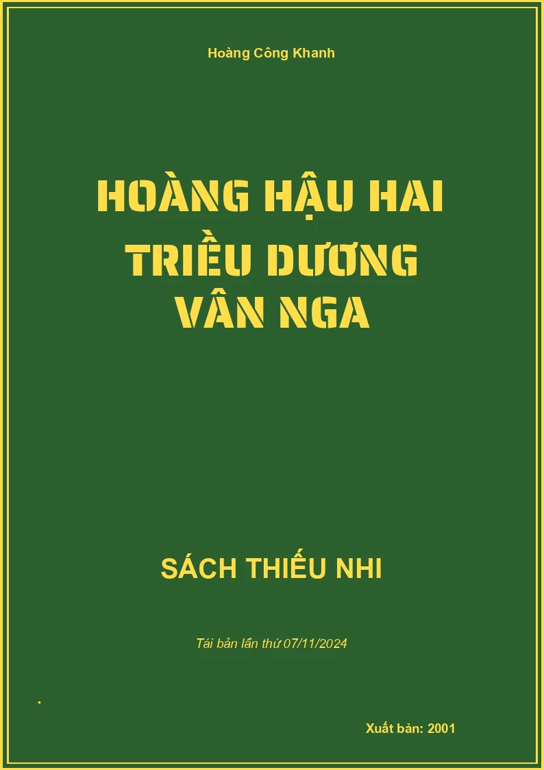 Hoàng Hậu Hai Triều Dương Vân Nga