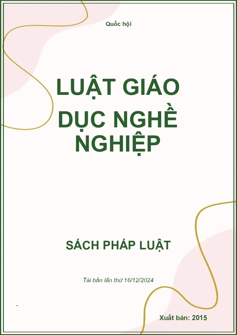 Luật Giáo Dục Nghề Nghiệp