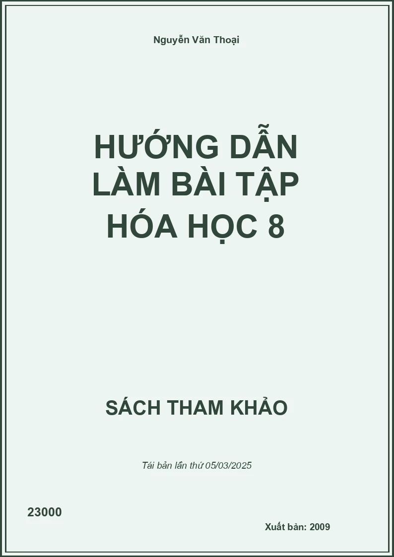 Hướng Dẫn Làm Bài Tập Hóa Học 8