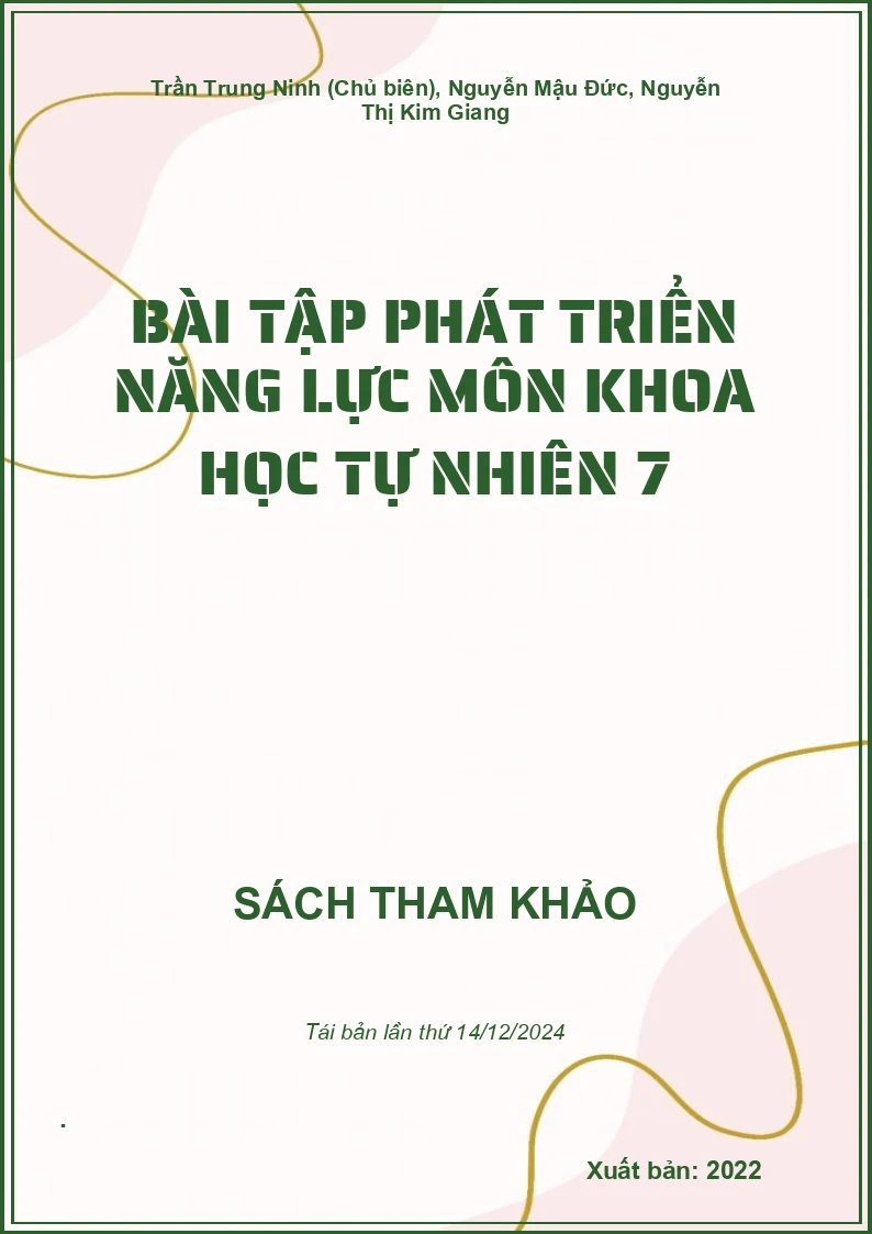 Bài tập phát triển năng lực môn Khoa học tự nhiên 7