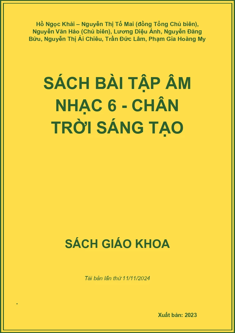 Sách bài tập Âm nhạc 6 - Chân trời sáng tạo