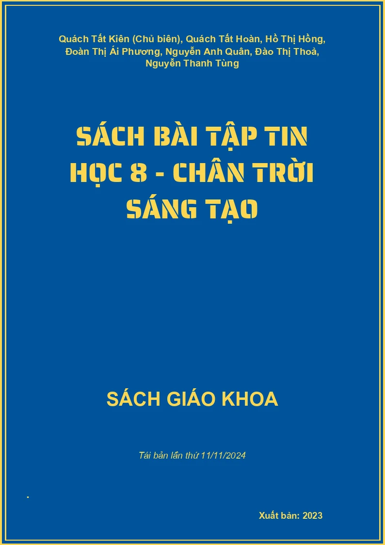 Sách bài tập Tin học 8 - Chân trời sáng tạo