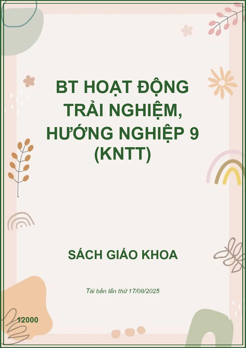 BT Hoạt động trải nghiệm, Hướng nghiệp 9 (KNTT)