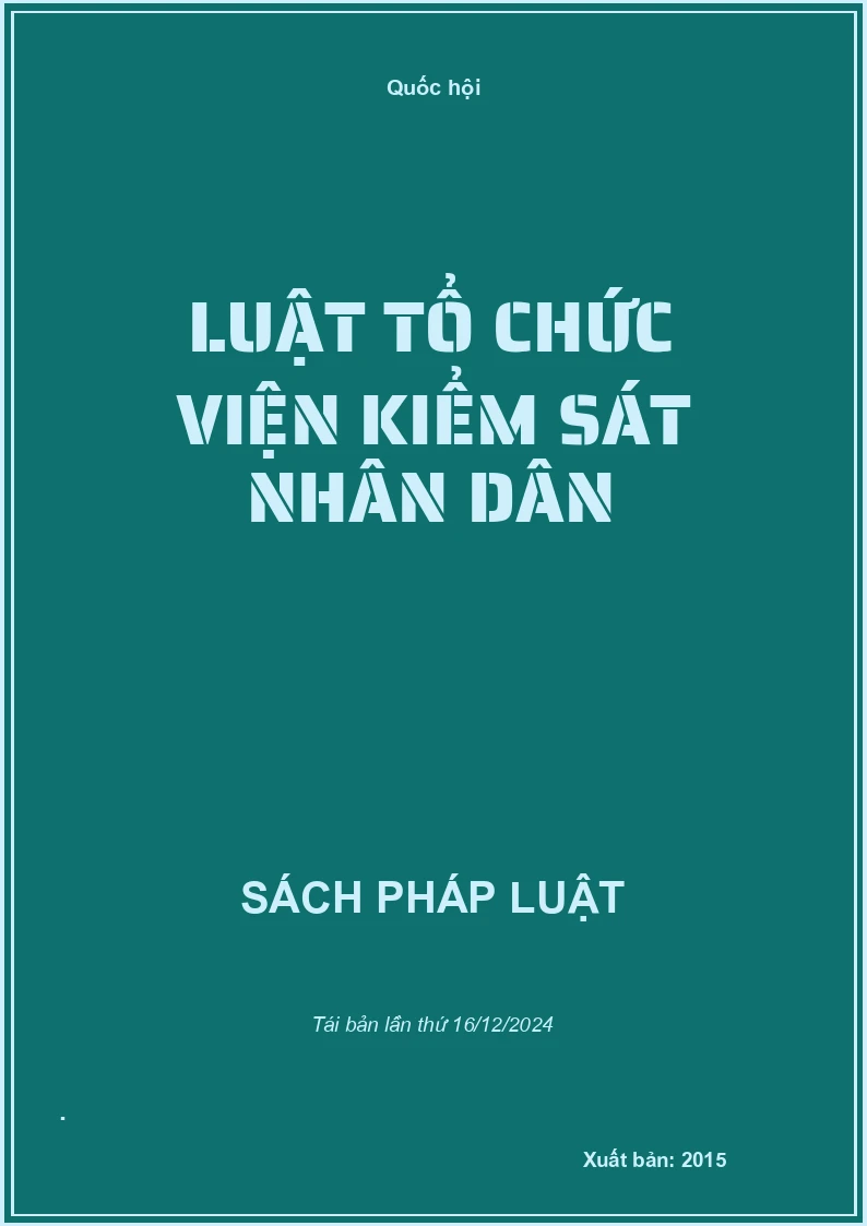 Luật Tổ Chức Viện Kiểm Sát Nhân Dân