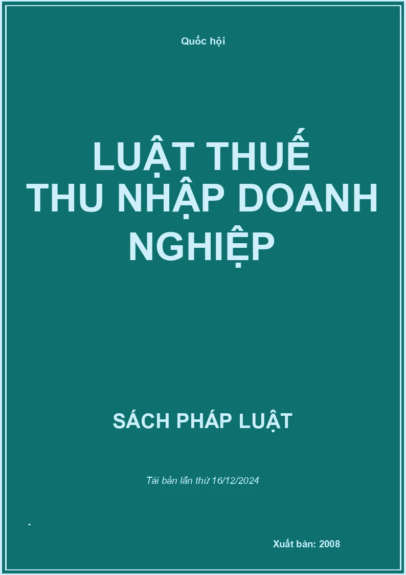 Luật Thuế Thu Nhập Doanh Nghiệp