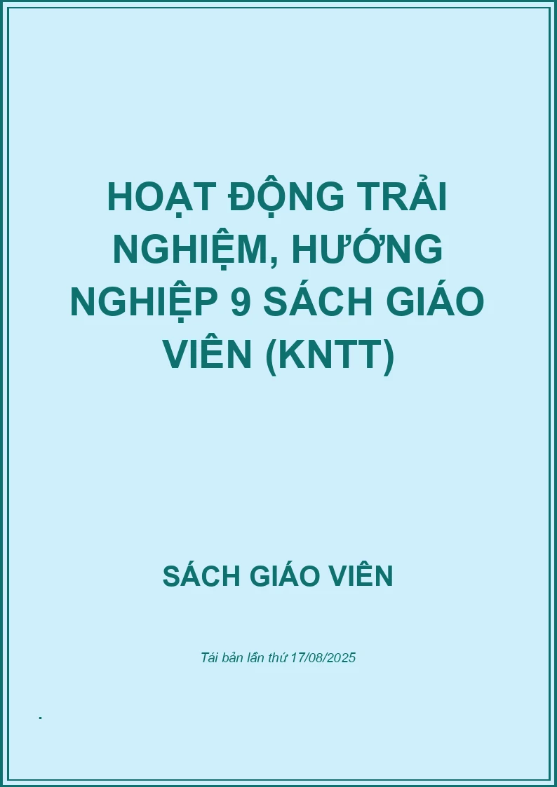 Hoạt động trải nghiệm, Hướng nghiệp 9 Sách giáo viên (KNTT)