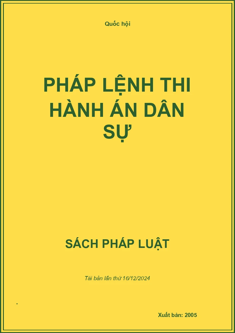 Pháp Lệnh Thi Hành Án Dân Sự