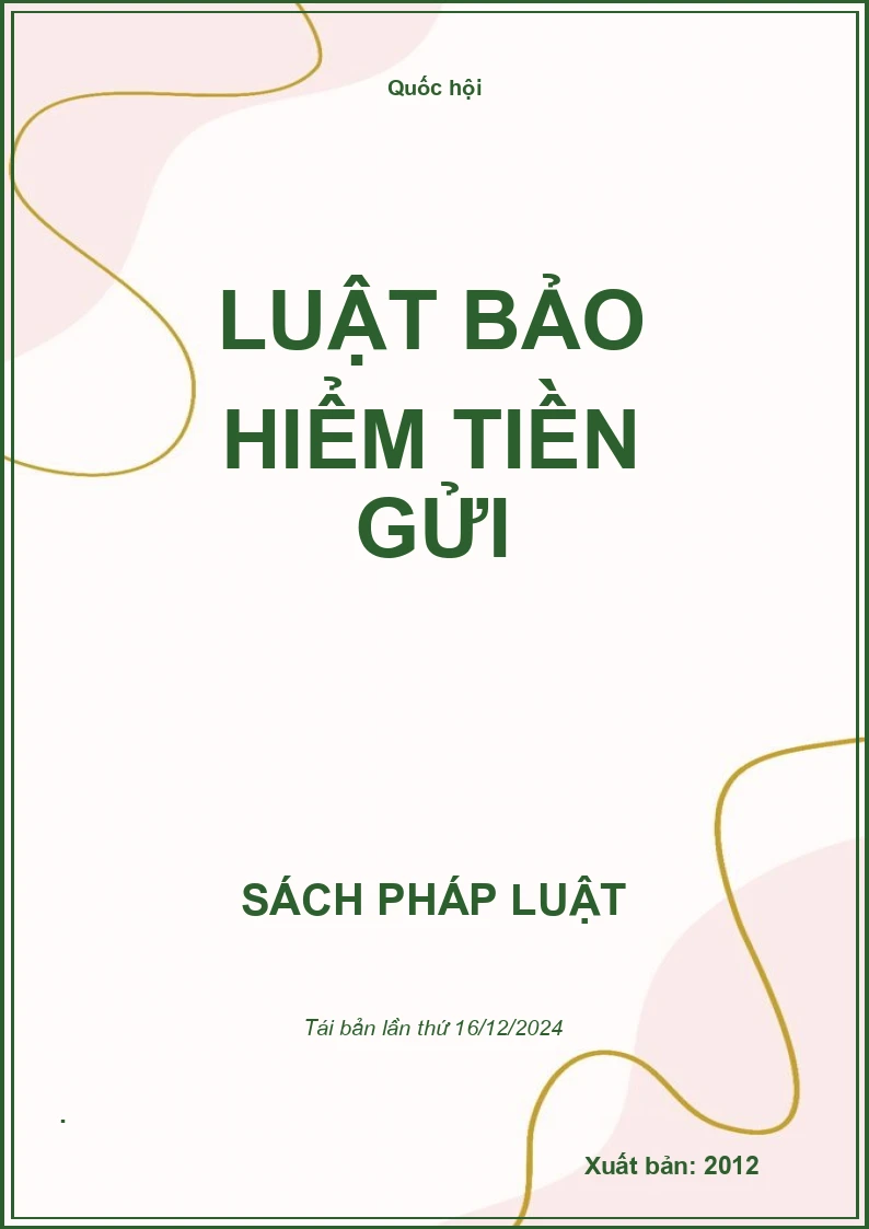 Luật Bảo Hiểm Tiền Gửi