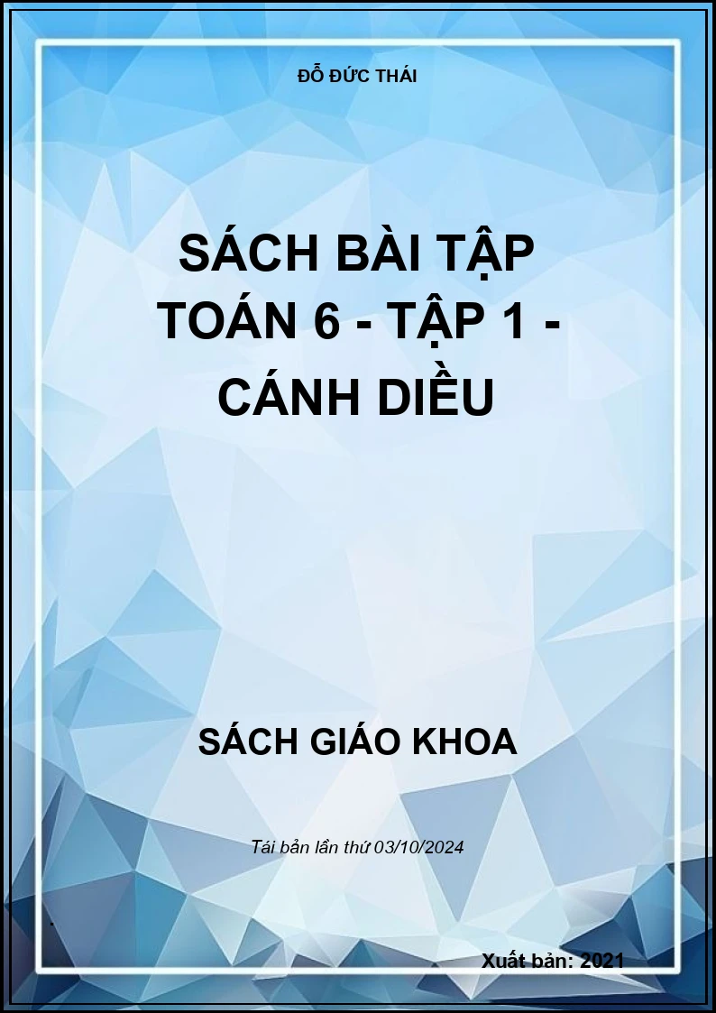 Sách bài tập Toán 6 - Tập 1 - Cánh diều