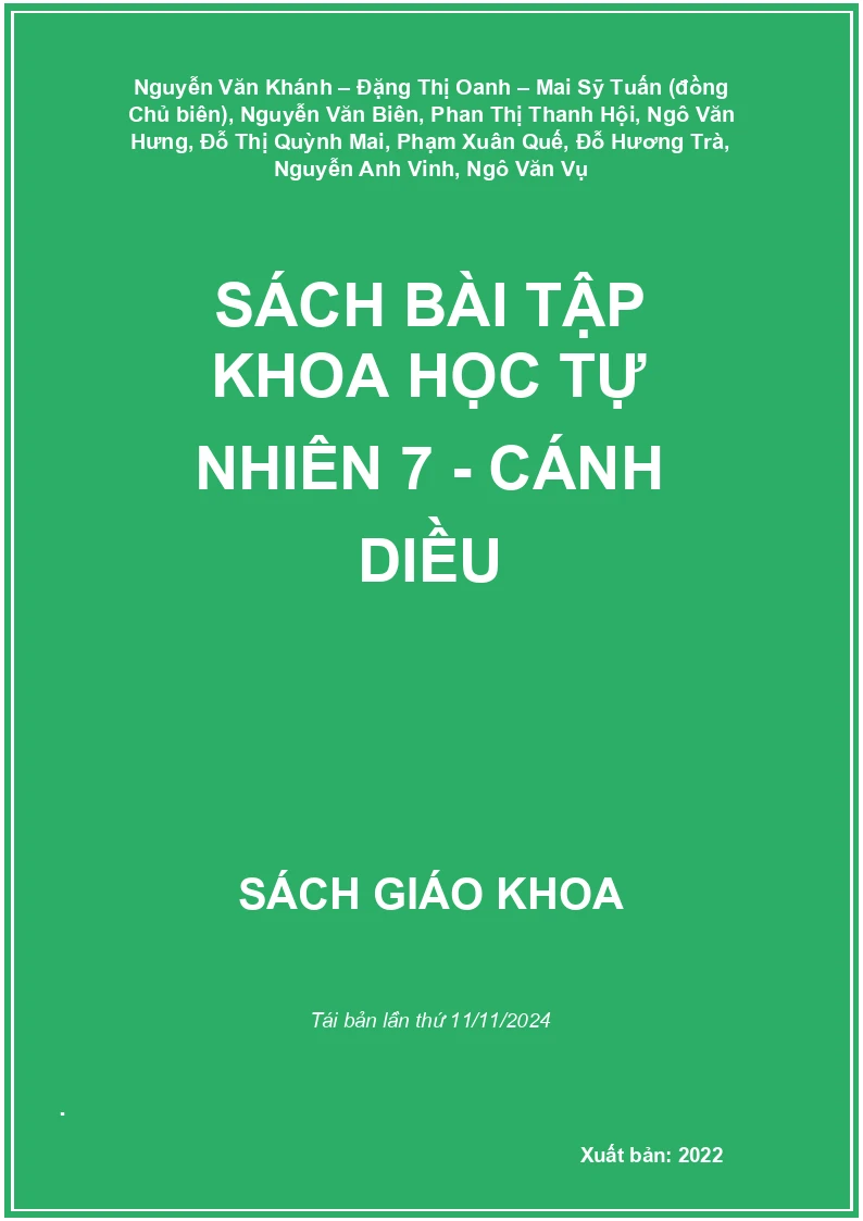 Sách bài tập Khoa học tự nhiên 7 - Cánh diều