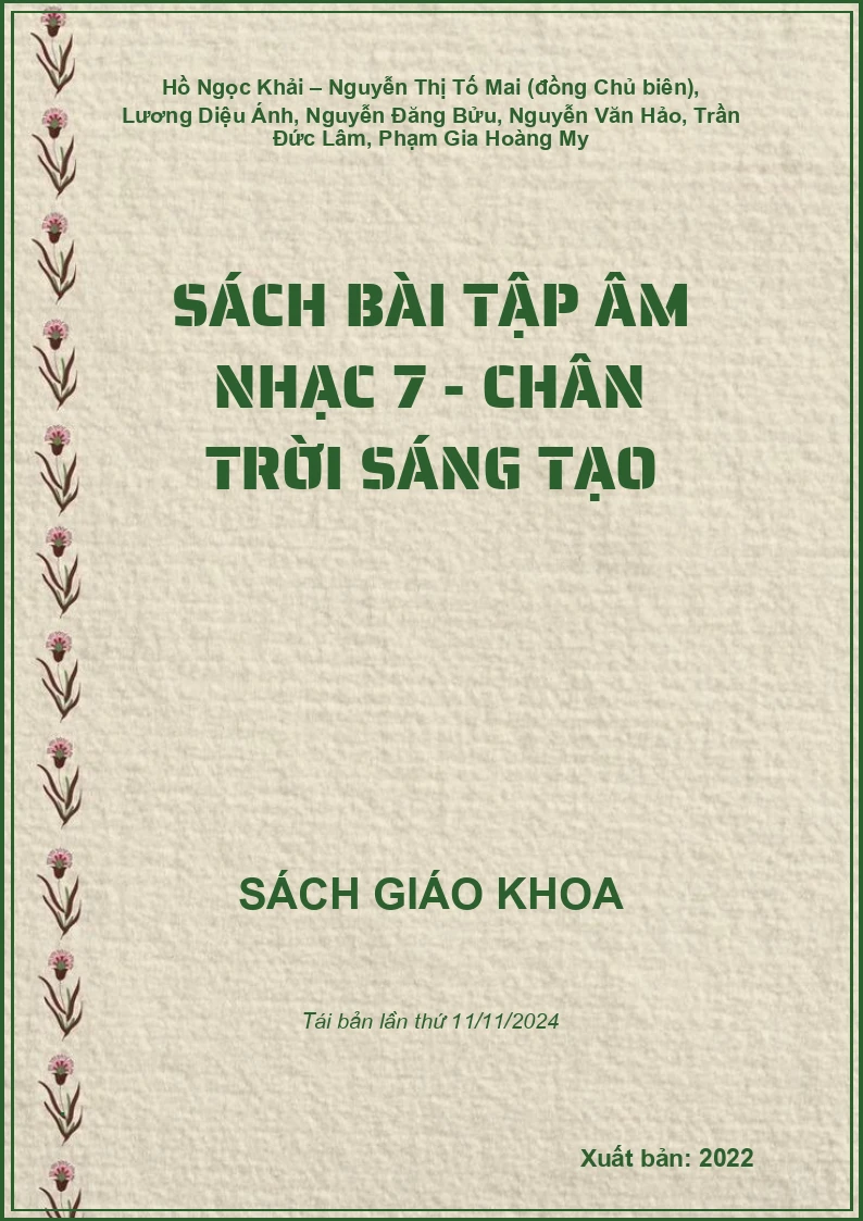 Sách bài tập Âm nhạc 7 - Chân trời sáng tạo