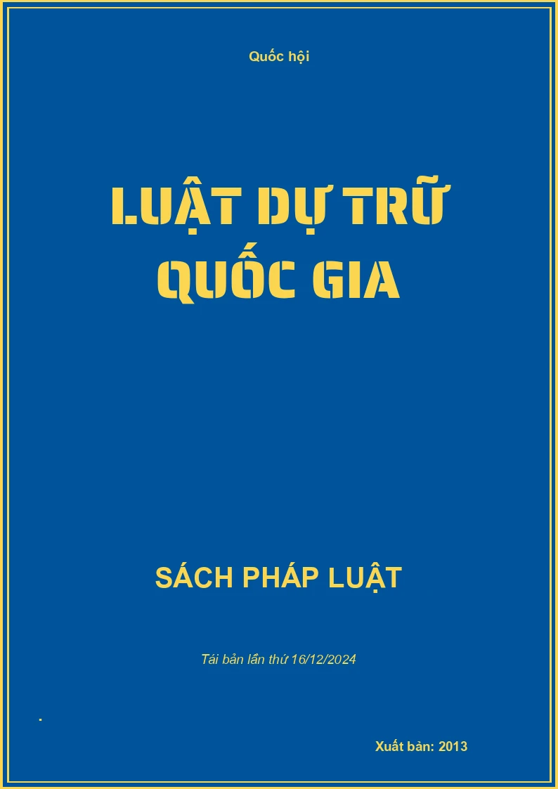 Luật Dự Trữ Quốc Gia