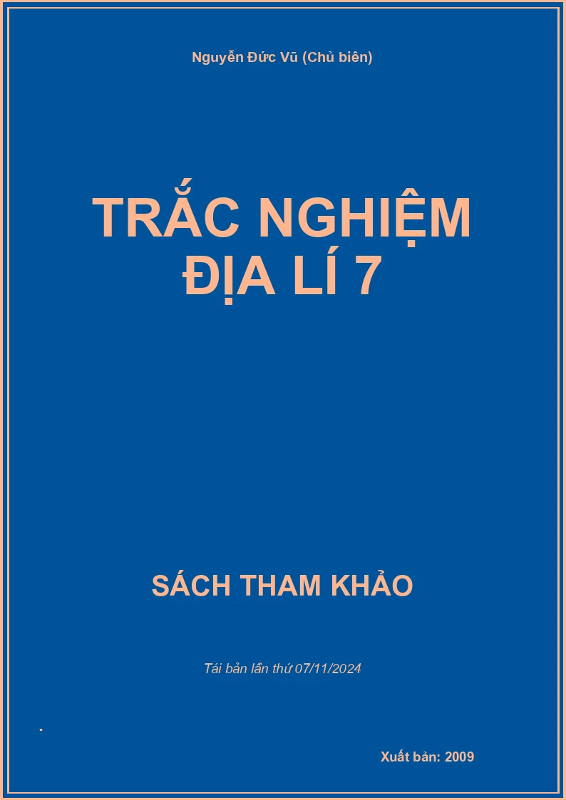 Trắc Nghiệm Địa Lí 7