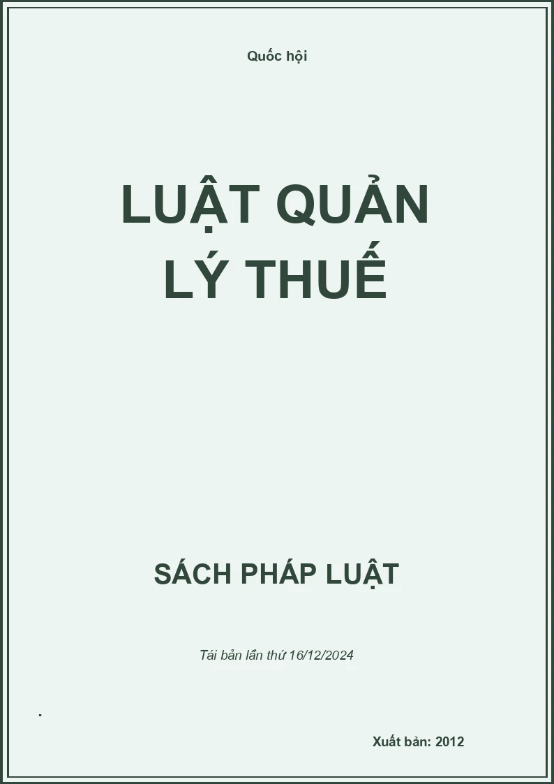 Luật Quản Lý Thuế