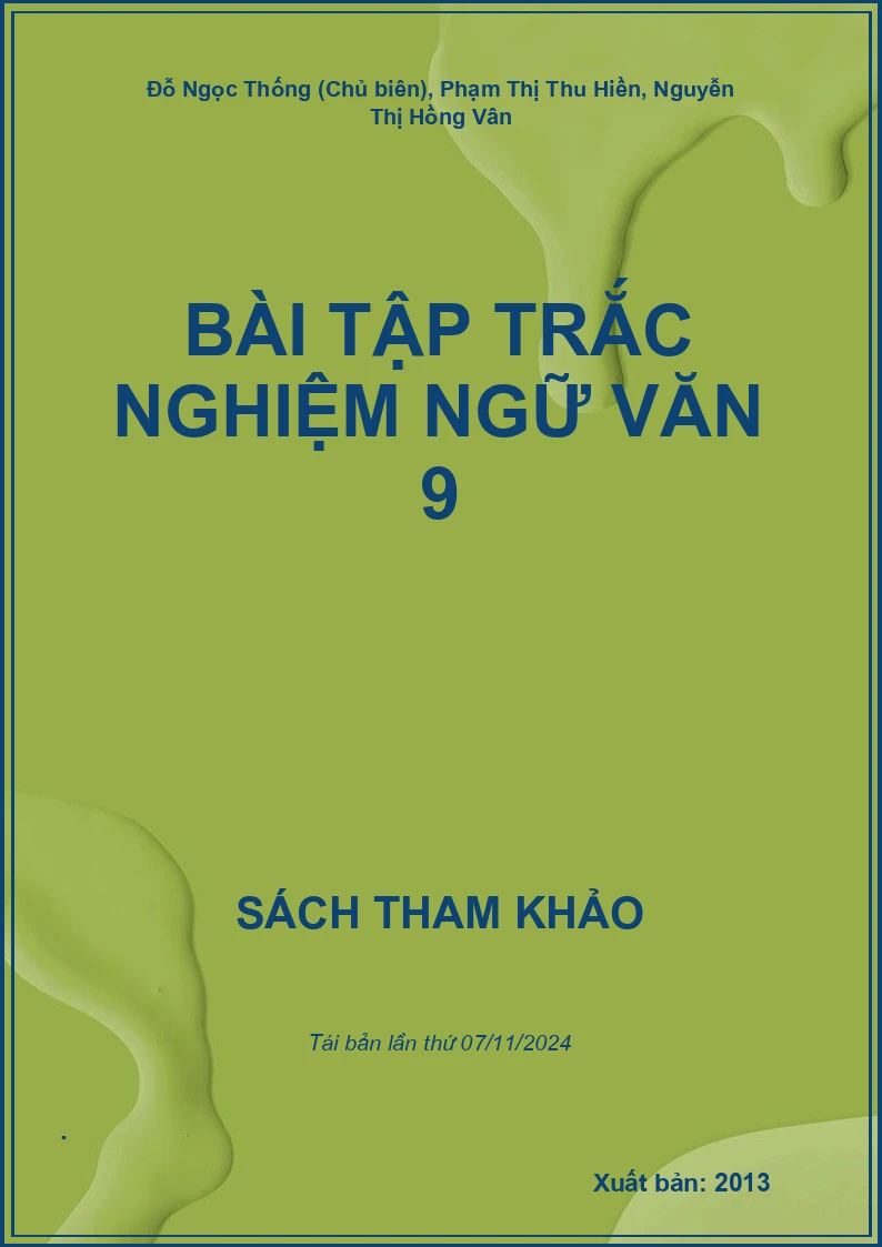 Bài Tập Trắc Nghiệm Ngữ Văn 9