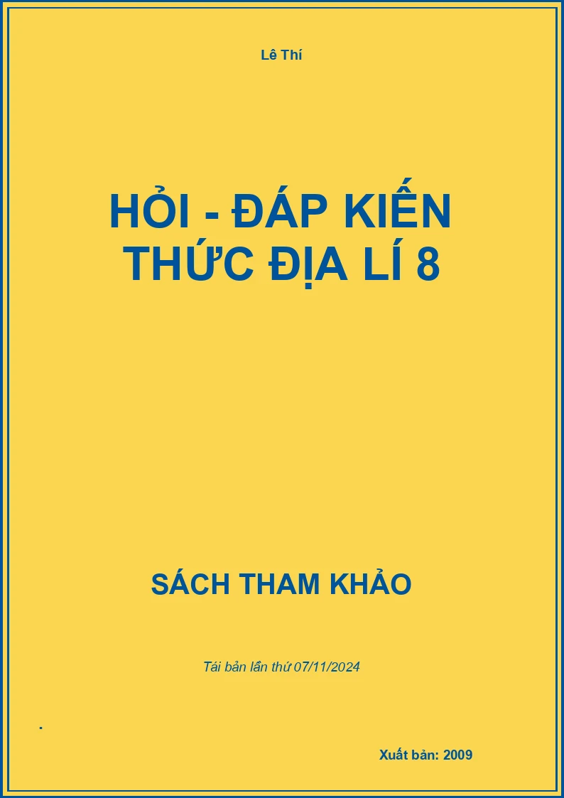Hỏi - Đáp Kiến Thức Địa Lí 8