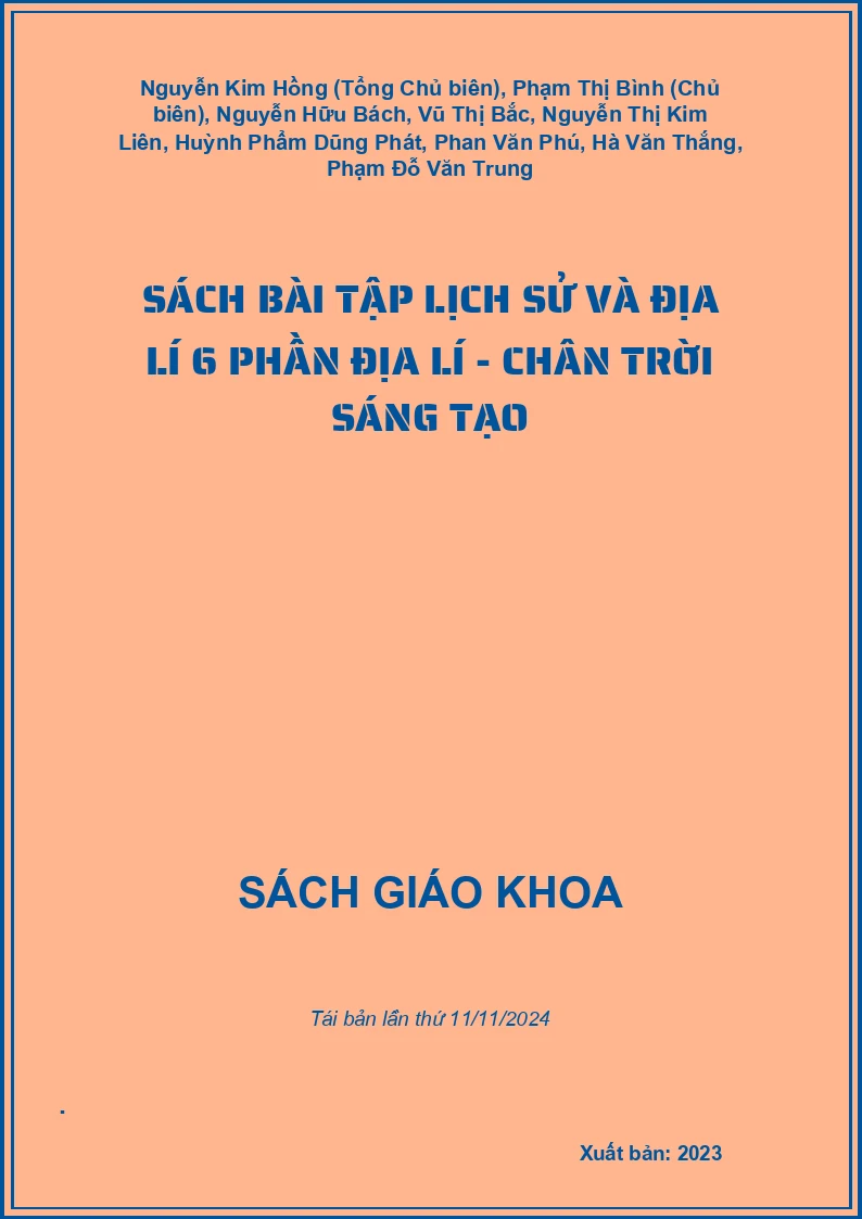 Sách bài tập Lịch sử và Địa lí 6 Phần Địa lí - Chân trời sáng tạo