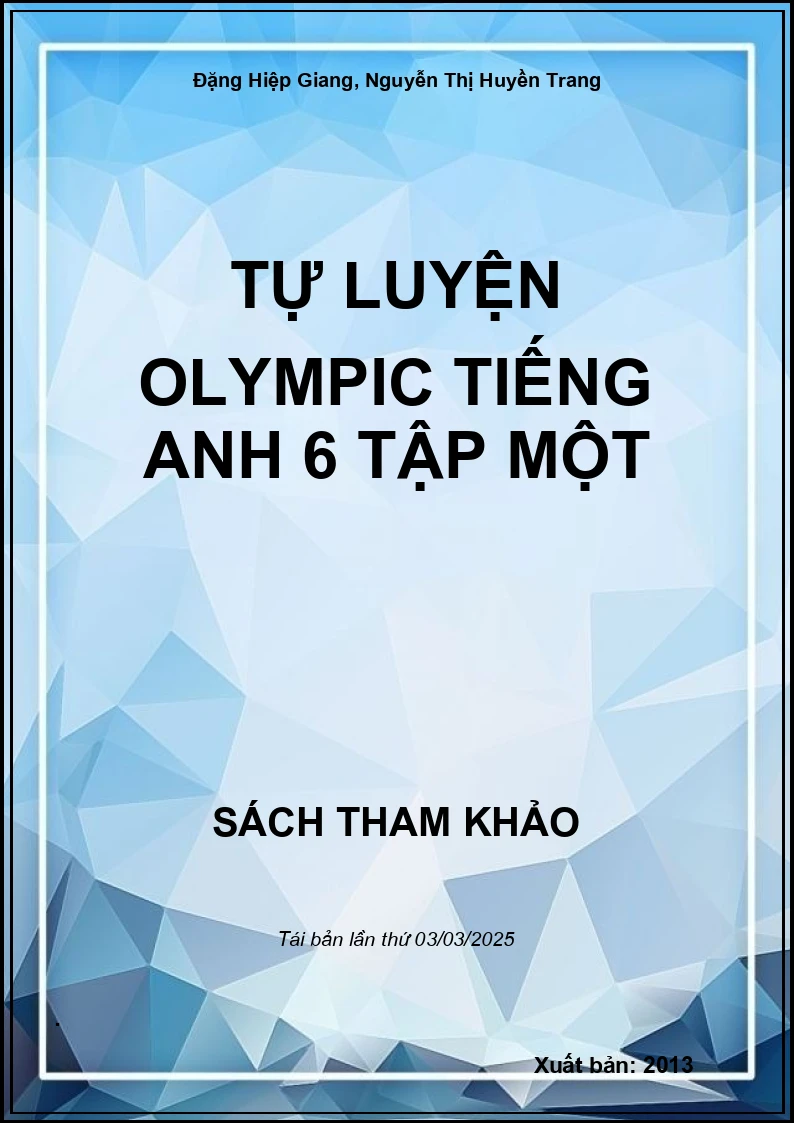 Tự Luyện Olympic Tiếng Anh 6 Tập Một