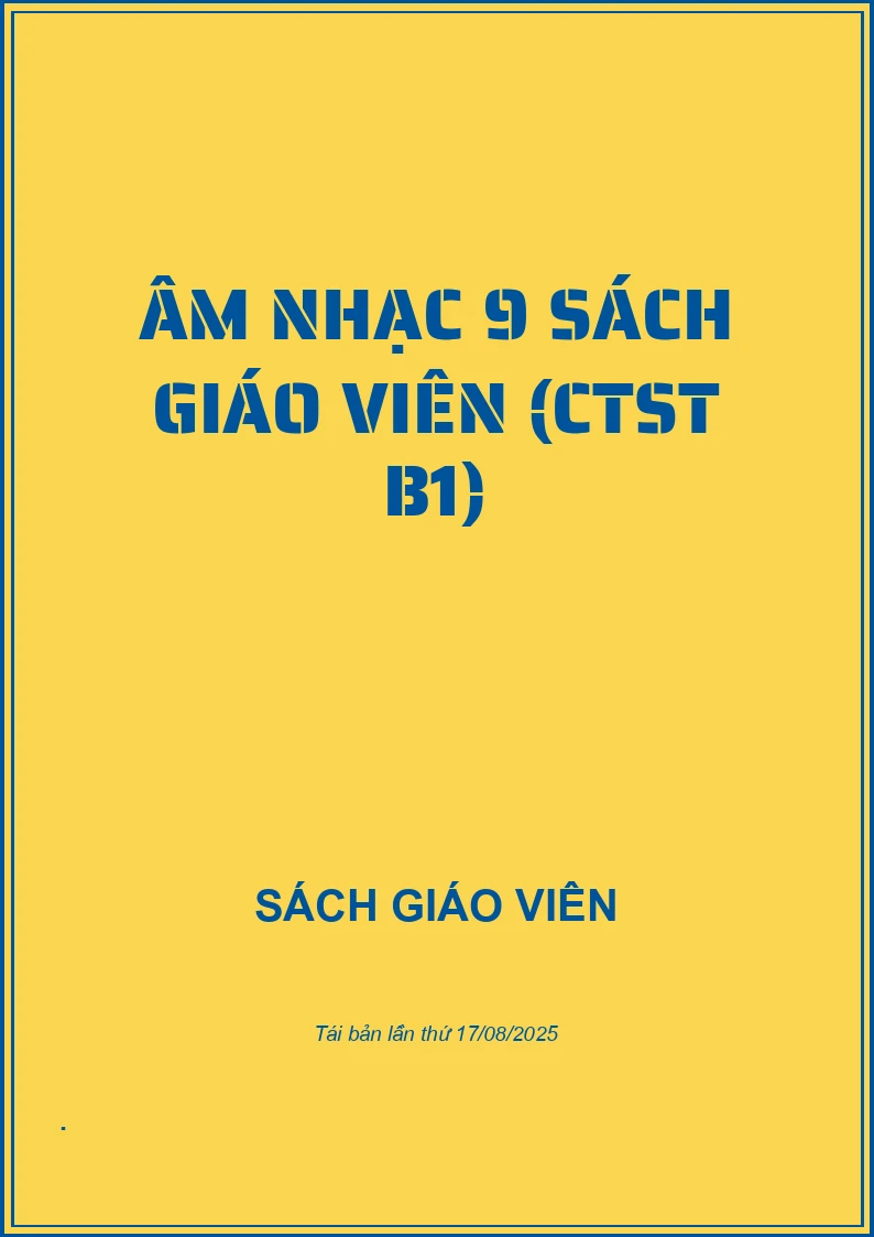 Âm nhạc 9 Sách giáo viên (CTST B1)